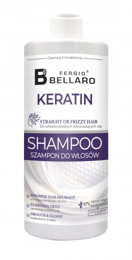 Fergio Bellaro Keratin šampon pro rovné a krepaté vlasy 500ml