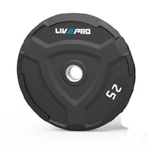 LIVEPRO pogumovaný kotouč BUMPER 25kg s otvorem 50,5mm - 2ks