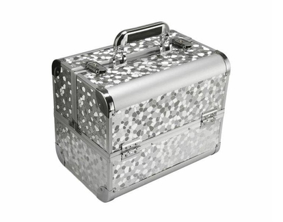 Kosmetický kufřík CA4A 31 x 21 x 26cm - stříbrný