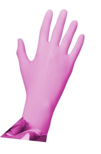 Nitrilové nepudrované rukavice velikost M - 100ks - růžové