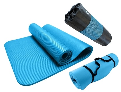 Fitness podložka na cvičení 180 x 60 x 1,2 cm modrá FT16B