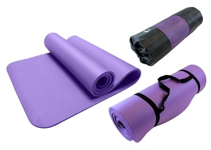 Fitness podložka na cvičení 180 x 60 x 1,2 cm fialová FT16C