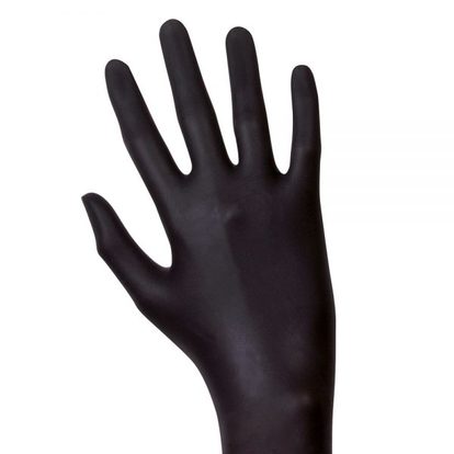 Nepudrované syntetické rukavice velikost L - 50ks - černé