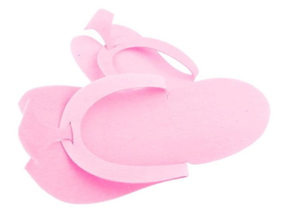Jednorázové pantofle z PE, 12 párů - růžové