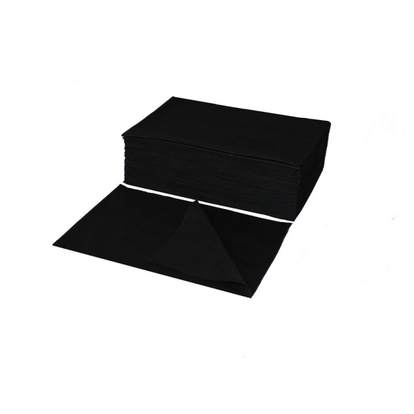 Jednorázový perforovaný černý ručník z netkané textílie 70x40cm - 50ks