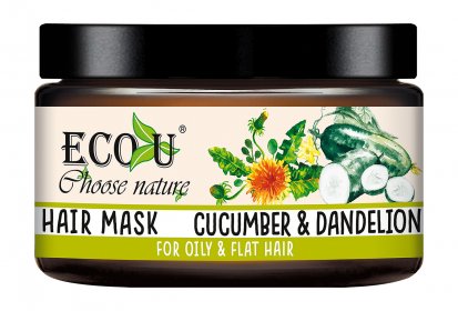 Eco-U Vlasová maska s extraktem okurky a pampelišky pro mastné vlasy 250ml