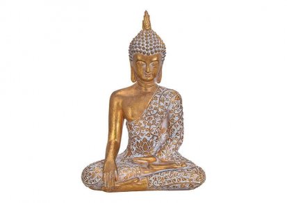 Buddha - sedící - zlatý 17x24x11 cm