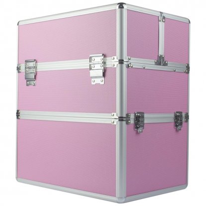 Kosmetický kufřík XXL dvoudílný růžový