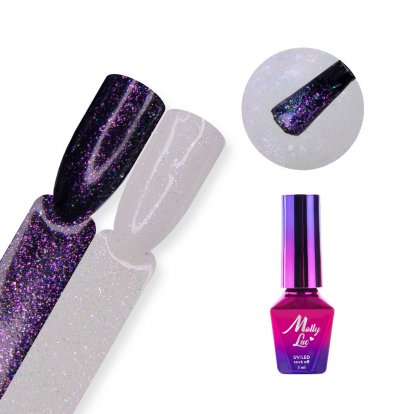 Molly Lac Top no wipe Hollywood vrchní gel lak se třpytkami Oh-Rio 5ml