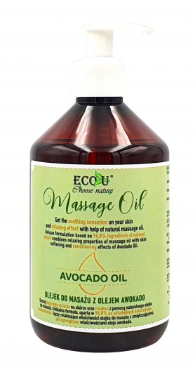 Eco-U masážní olej s avokádem 500ml