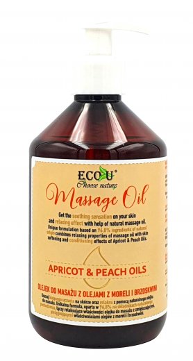 Eco-U masážní olej s broskví a meruňkou 500ml
