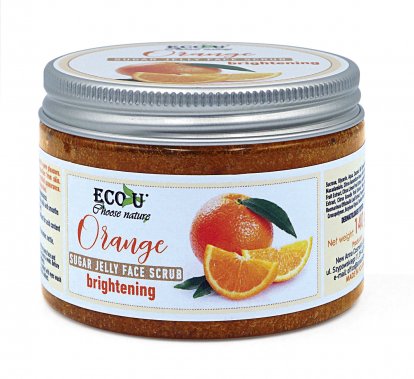Eco-U zesvětlující pleťový peeling s cukrovým želé a pomerančem 140g