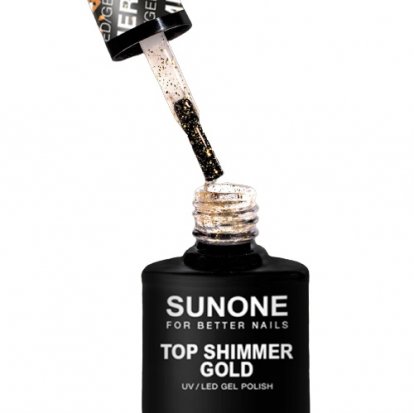 SUNONE Gel lak 5g TOP SHIMMER GOLD vrchní třpytivý gel lak