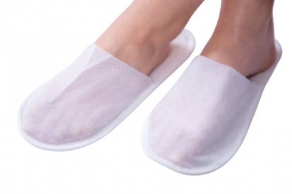 Pantofle z pěny a netkané textilie jednorázové - bílé - 1pár