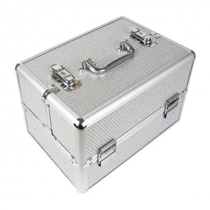 Kosmetický kufřík 7038-8 bílý se zirkony