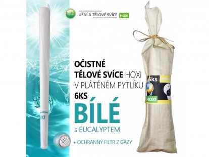 Očistné tělové svíce HOXI bílé - 6ks