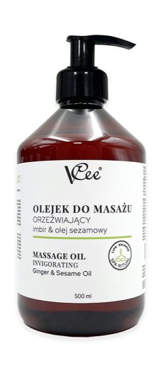 VCee masážní olej Povzbuzující - Zázvor a sezam 500ml