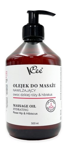 VCee masážní olej Hydratační - Šípek a ibišek 500ml