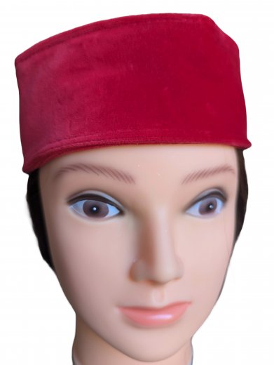 Velur čelenka kosmetická - červená