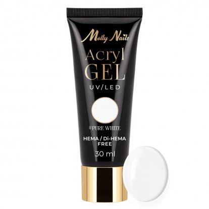 Molly Nails Akrylgel stavební Hema/DiHema free Pure White 30ml