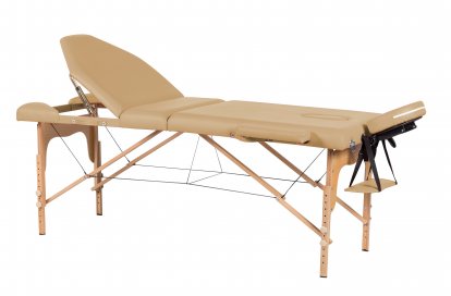 MH Star skládací dřevěné lehátko WT325A - 71cm - béžové