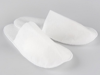 Jednorázové pantofle z pěny a netkané textilie - bílé - 1pár