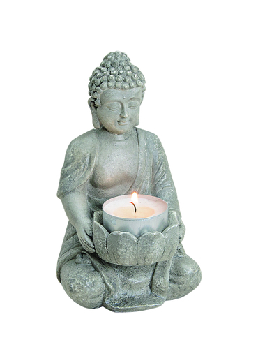 Buddha - svícen na čajovou svíčku 9x8x14cm