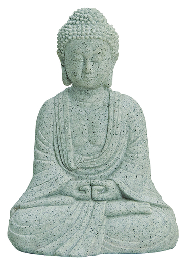 Buddha - sedící - šedý 13cm