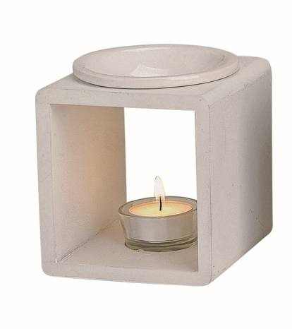 Aroma lampa, dřevo - keramika, 1ks - bílá 12,5cm