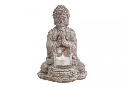 Buddha - svícen na čajovou svíčku 13x12x19cm