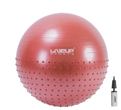 LIVEUP Half Massage masážní gymnastický míč 65cm - červený